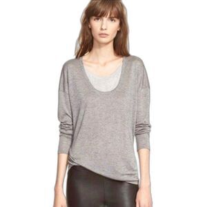 Vince Layered Two Tone Long Sleeve Tee Top XS